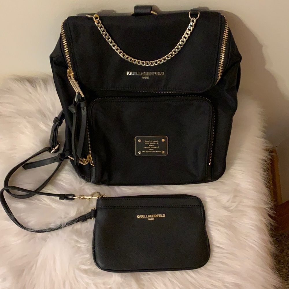 Karl Lagerfeld Backpack and Wristlet